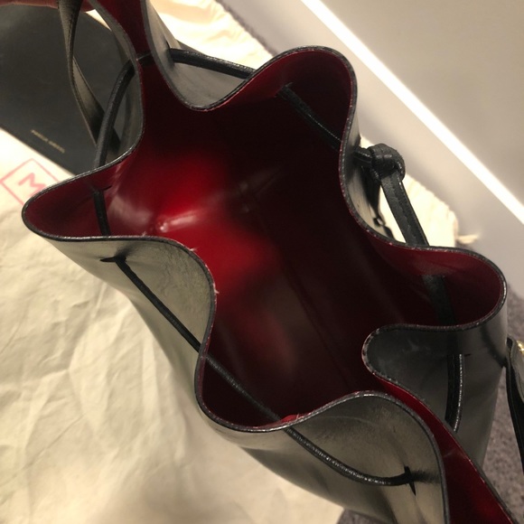 Mansur Gabriel Large Bucket Bag in Black/Flamma - Picture 12 of 12